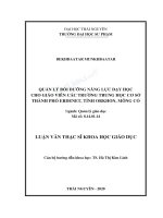 Luận văn thạc sĩ khoa học giáo dục quản lý bồi dưỡng năng lực dạy học cho giáo viên các trường trung học cơ sở thành phố erdenet, tỉnh orkhon, mông cổ