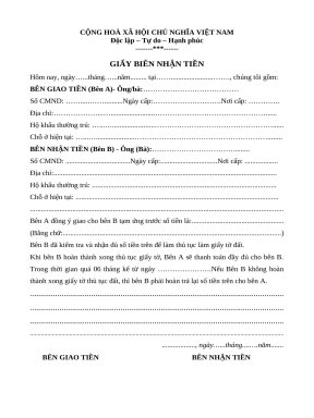 Mau giay bien nhan tien