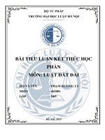 BÀI TIỂU LUẬN KẾT THÚC HỌC PHẦN MÔN LUẬT ĐẤT ĐAI