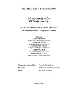 Đồ án nhập môn kĩ thuật hóa học tên đề tài  tìm hiểu quá trình sản xuất acid phosphoric từ quặng apatit