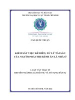 Luận Văn Kiểm Sát Việc Kê Biên, Xử Lý Tài Sản Của Người Phải Thi Hành Án Là Nhà Ở.pdf