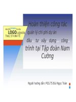 Luận văn hoàn thiện công tác quản lý chi phí dự án đầu tư xây dựng công trình tại tập đoàn nam cường