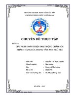 Chuyên đề thực tập giải pháp hoàn thiện hoạt động chăm sóc khách hàng của trung tâm anh ngữ res