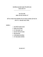 Bài tập lớn  phân tích nghiên cứu kỹ thuật trong lập dự án đầu tư