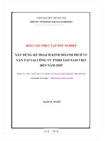 Báo cáo thực tập tốt nghiệp xây dựng kế hoạch kinh doanh dich vu vận tải tại công ty tnhh sao nam việt đến năm 2025