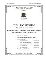 Tiểu luận quan hệ công chúng tên đề tài phân tích chiến lược pr của thương hiệu nestlé ở thị trường việt nam