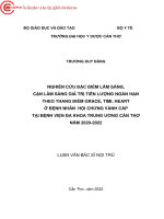 Nghiên cứu đặc điểm lâm sàng, cận lâm sàng, giá trị tiên lượng ngắn hạn theo thang điểm grace, timi, heart ở bệnh nhân hội chứng vành cấp tại bệnh viện đa khoa trung ương cần thơ năm 20