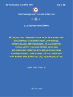 Xây dựng quy trình hplc pda phân tích đồng thời dư lượng kháng sinh chloramphenicol enrofloxacin metronidazol và cancomycin trong nước thái nuôi trồng thuỷ sản