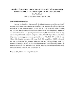 Nghiên cứu chế tạo và đặc trưng tính chất màng mỏng tio2 nanoparticle ...