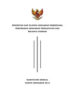 PRIORITAS DAN PLAFON ANGGARAN SEMENTARA PERUBAHAN ANGGARAN PENDAPATAN DAN BELANJA DAERAH 2015