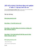 Kết nối tri thức giải hoạt động trải nghiệm 6 tuần 1  lớp học mới của em