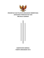 PRIORITAS DAN PLAFON ANGGARAN SEMENTARA ANGGARAN PENDAPATAN DAN BELANJA DAERAH KABUPATEN KENDAL 2016