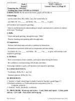 Giáo án Tiếng Anh 3 Global Success Unit 1, Unit 2