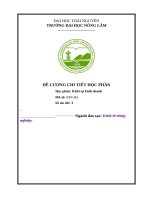 ĐỀ CƯƠNG CHI TIẾT HỌC PHẦN Học phần: Khởi sự kinh doanh