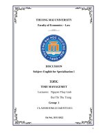 Discussion english for specialization 1 topic time managemet