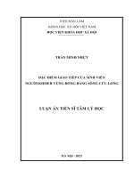 Đặc điểm giao tiếp của sinh viên người Khmer vùng Đồng bằng Sông Cửu Long.