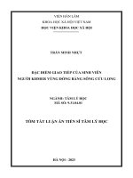 Tóm tắt: Đặc điểm giao tiếp của sinh viên người Khmer vùng Đồng bằng Sông Cửu Long.