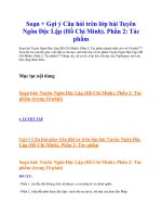 Soạn + gợi ý câu hỏi trên lớp bài tuyên ngôn độc lập (hồ chí minh)  phần 2  tác phẩm