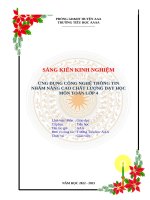 Skkn môn toán lớp 4 ứng dụng công nghệ thông tin cntt vào dạy học toán 4 