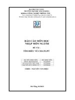 Báo cáo môn học nhập môn ngành đề tài  tìm hiểu về chatgpt
