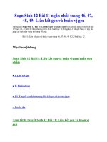 Soạn sinh 12 bài 11 ngắn nhất trang 46, 47, 48, 49  liên kết gen và hoán vị gen