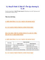 Lý thuyết sinh 12 bài 47  ôn tập chương 8, 9, 10
