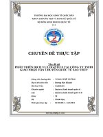 Chuyên đề thực tập  phát triển hoạt động logistics tại công ty tnhh giao nhận vận chuyển quốc tế sao thủy mercury vietnam