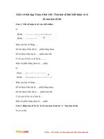 Giai vo bai tap toan 4 bai 142 tim hai so khi biet hieu va ti so