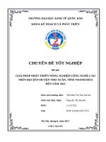 Chuyên đề thực tập giải pháp phát triển nông nghiệp công nghệ cao trên địa bàn huyện thọ xuân tỉnh thanh hóa đến năm 2025