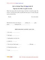 Giai vo bai tap tieng viet lop 4 tuan 30 tlv dien vao giay to in san