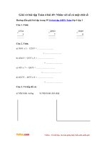 Giai vo bai tap toan 4 bai 49 nhan voi so co mot chu so