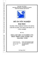 ĐỒ ÁN TỐT NGHIỆP ĐẠI HỌC NGÀNH: CÔNG NGHỆ KỸ THUẬT XÂY DỰNG  ĐỀ TÀI: NHÀ LÀM VIỆC VÀ NGHIÊN CỨU PHÁT TRIỂN CÔNG NGHỆ CAO - ĐẠI HỌC VINH