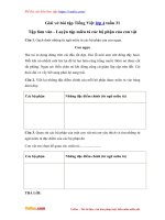 Giai vo bai tap tieng viet lop 4 tuan 31 tlv luyen tap mieu ta cac bo phan cua con vat