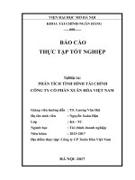 Khóa luận tốt nghiệp phân tích tình hình tài chính công ty cổ phần xuân hòa việt nam