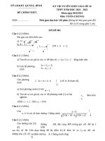 64 Đề Tuyển Sinh Lớp 10 Môn Toán Năm 2021 – 2022 Sở Gd&Đt Quảng Bình (Đề+Đáp Án).Docx