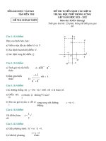 46 Đề Tuyển Sinh Lớp 10 Môn Toán (Chung) Năm 2021 – 2022 Sở Gd&Đt Bến Tre (Đề+Đáp Án).Docx
