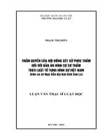 Thẩm quyền của hội đồng xét xử phúc thẩm đối với bản án hình sự sơ thẩm theo luật tố tụng hình sự việt nam (trên cơ sở thực tiễn địa bàn tỉnh sơn la)