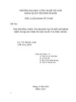 Đề tài  thị trường thức ăn nhanh tại tp hồ chí minh một só quan tâm về sản xuất và tiêu dùng