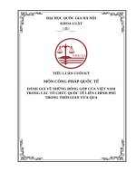 TIỂU LUẬN CUỐI KỲ  MÔN CÔNG PHÁP QUỐC TẾĐÁNH GIÁ VỀ NHỮNG ĐÓNG GÓP CỦA VIỆT NAM TRONG CÁC TỔ CHỨC QUỐC TẾ LIÊN CHÍNH PHỦ TRONG THỜI GIAN VỪA QUA