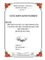 Biện pháp tổ chức các trò chơi để nâng cao hứng thú học tập môn đạo đức cho học sinh lớp 1 (bộ sách kết nối tri thức)