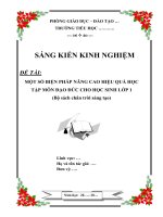 Một số biện pháp nâng cao hiệu quả học tập môn đạo đức cho học sinh lớp 1 (bộ sách chân trời sáng tạo)