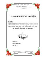 Một số biện pháp tổ chức hoạt động nhóm trong dạy học hợp tác môn toán lớp một (bộ sách kết nối tri thức)