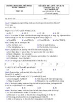 86 Đề Thi Học Kì 1 Môn Tin Học Lớp 11 Năm 2022-2023 - Trường Thpt Thuận Thành Số 1, Bắc Ninh (Mã Đề 113).Doc