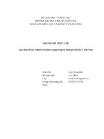 Chuyên đề thực tập nghiên cứu thực trạng công tác định giá đất đai ở việt nam