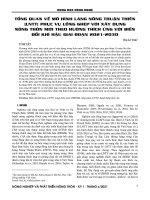 Tổng quan về mô hình Làng Nông Thuận Thiên (LNTT) phục vụ lồng ghép với xây dựng nông thôn mới theo hướng thích ứng với biến đổi khí hậu giai đoạn 2021-2030