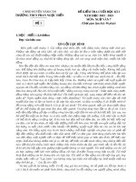 Đề thi học kì 1 môn Ngữ văn lớp 7 năm 2022-2023 có đáp án - Trường THCS Phan Ngọc Hiển (Đề 1)