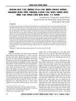 Đánh giá tác động của các biện pháp nông nghiệp bảo tồn trong canh tác sắn trên đất dốc tại tỉnh Yên Bái sau 17 năm