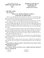 Đề thi giữa học kì 2 môn Ngữ văn lớp 7 năm 2022-2023 có đáp án - Trường THCS Phan Ngọc Hiển