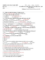 Đề thi giữa học kì 2 môn KHTN lớp 6 năm 2022-2023 có đáp án - Trường THCS Phan Ngọc Hiển