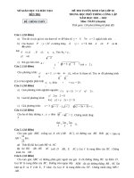 50 Đề Tuyển Sinh Lớp 10 Môn Toán (Chuyên) Năm 2021 – 2022 Sở Gd&Đt Bến Tre (Đề+Đáp Án).Docx